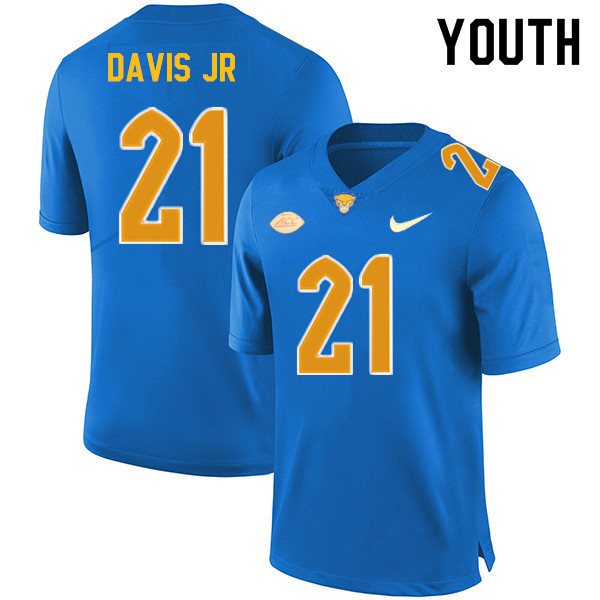 Youth #21 A.J. Davis Jr. Pitt Panthers College Football Jerseys Sale-Royal